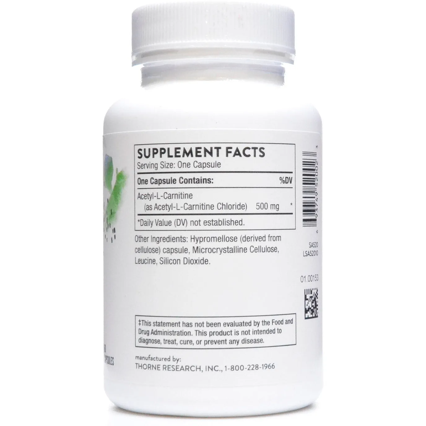 Acetyl-L-Carnitine 500 mg 60 capsules by Thorne Research