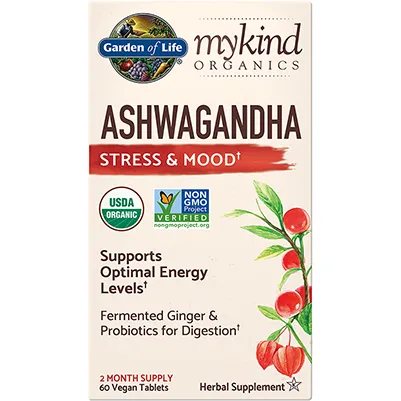 Ashwagandha Stress & Mood Organic 60 tabs By Garden Of Life