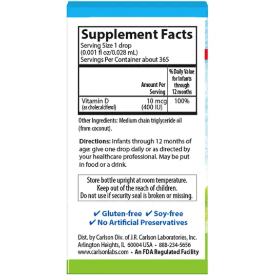 Baby's Super Daily D3 400 IU 0.35 fl oz by Carlson Labs