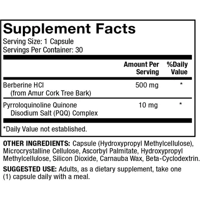 Berberine and MicroPQQ Advanced 30 caps by Dr. Mercola