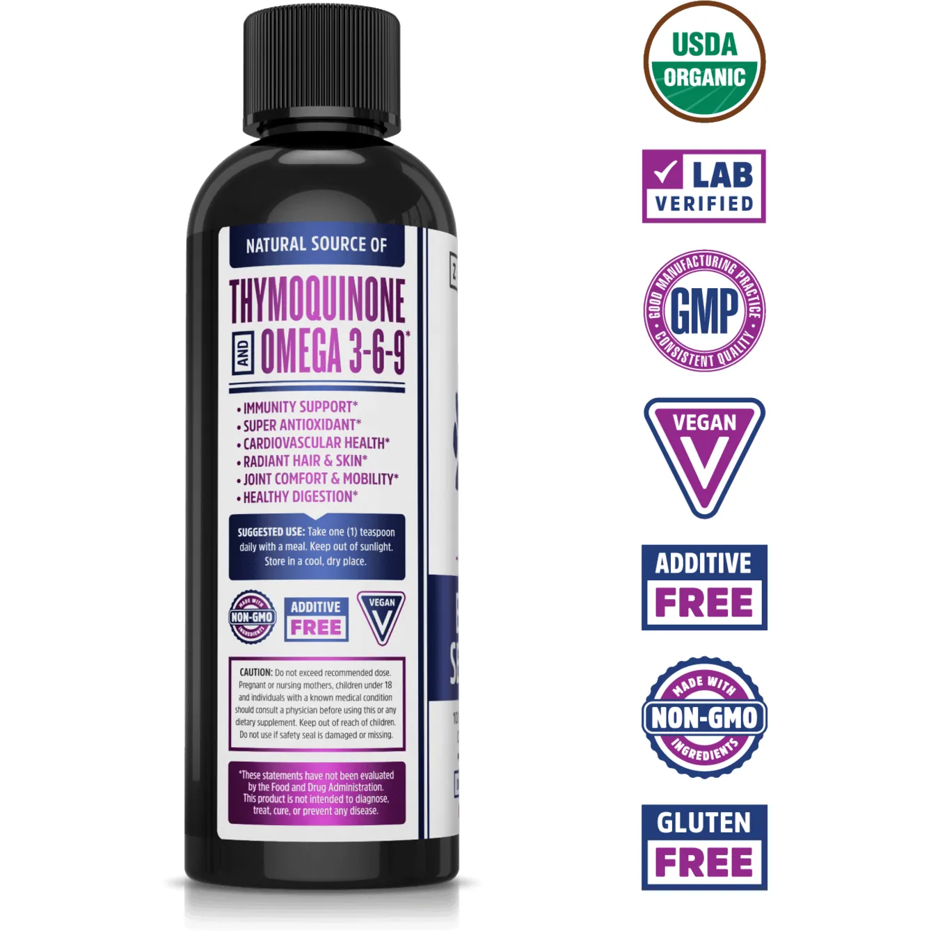 Black Seed Oil Organic 8 fl oz By ZHOU Nutrition