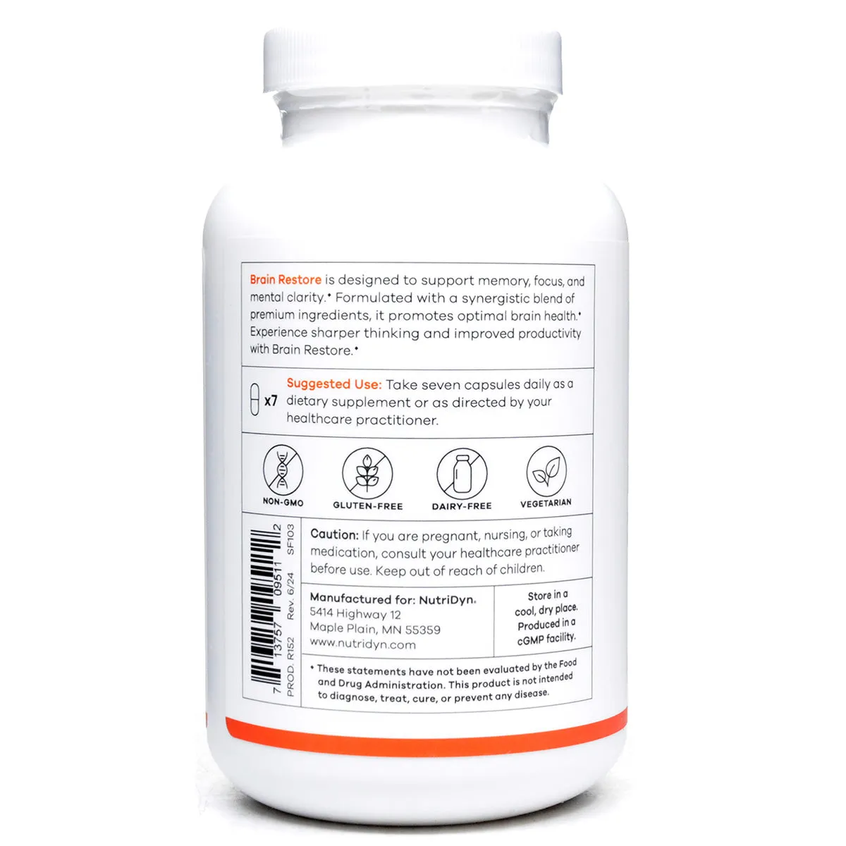 Brain Restore 210 Capsules by Nutri-Dyn