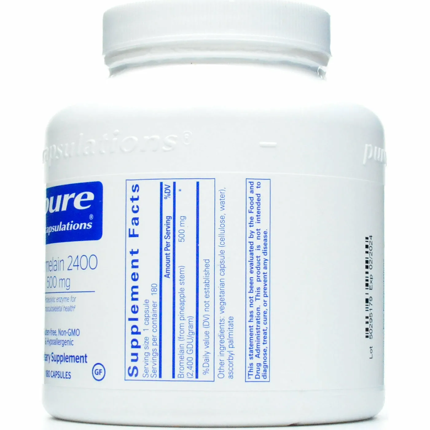 Bromelain 2400 500 mg by Pure Encapsulations