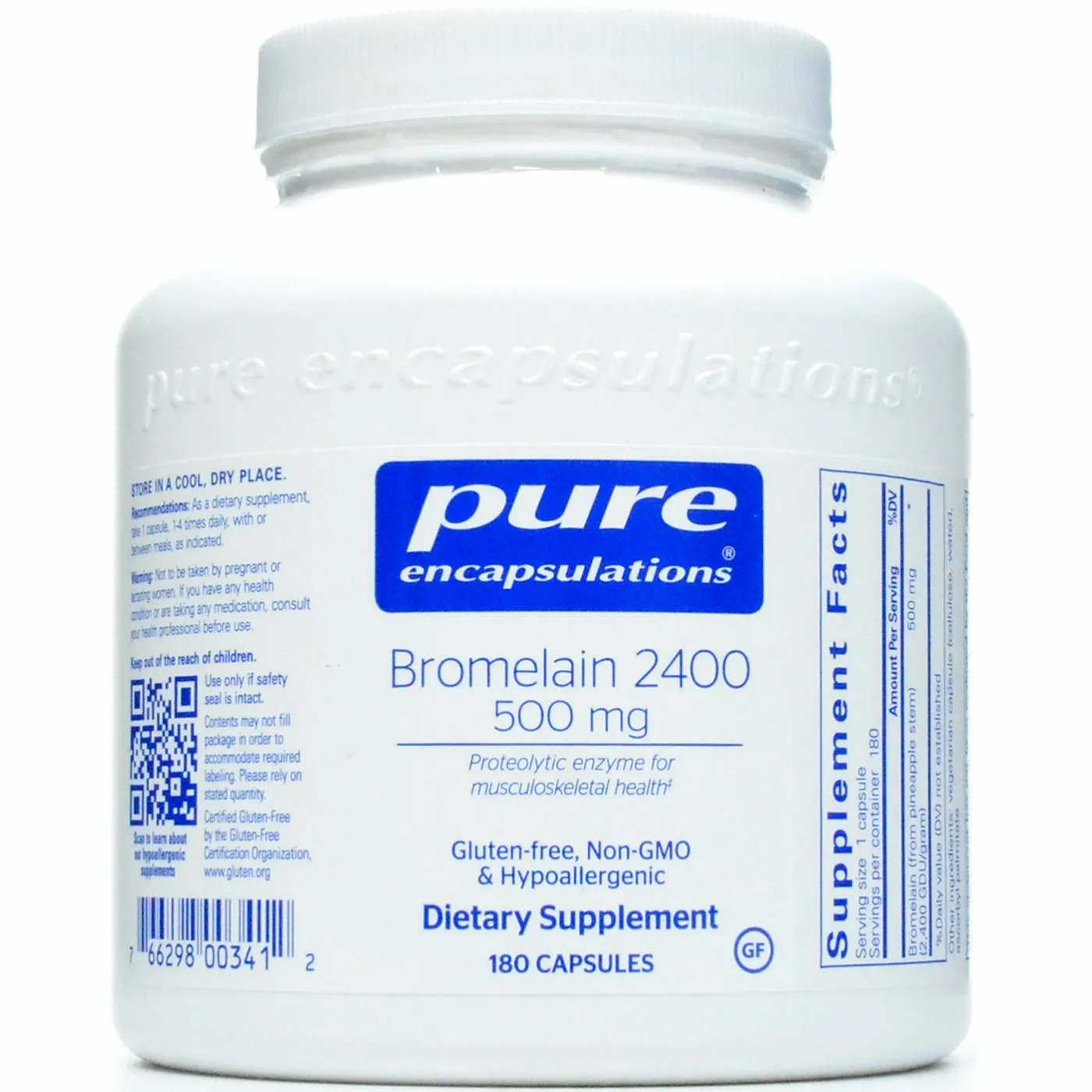 Bromelain 2400 500 mg by Pure Encapsulations