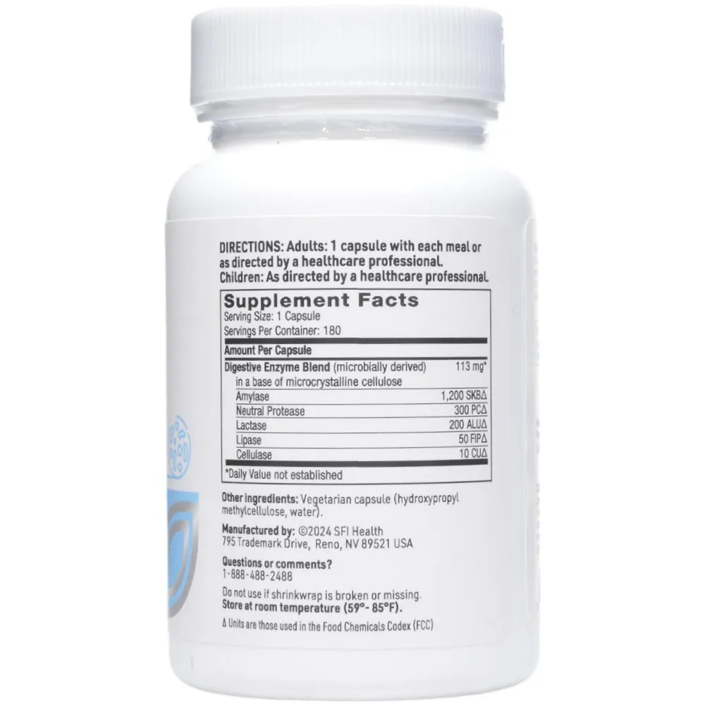 Digestive Enzymes 180 caps by Klaire Labs/SFI Health
