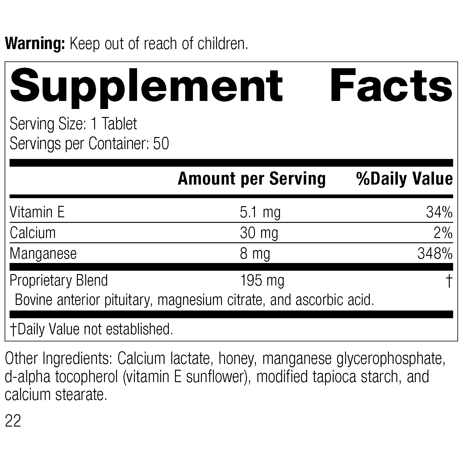 E-Manganese. 50 Tablets