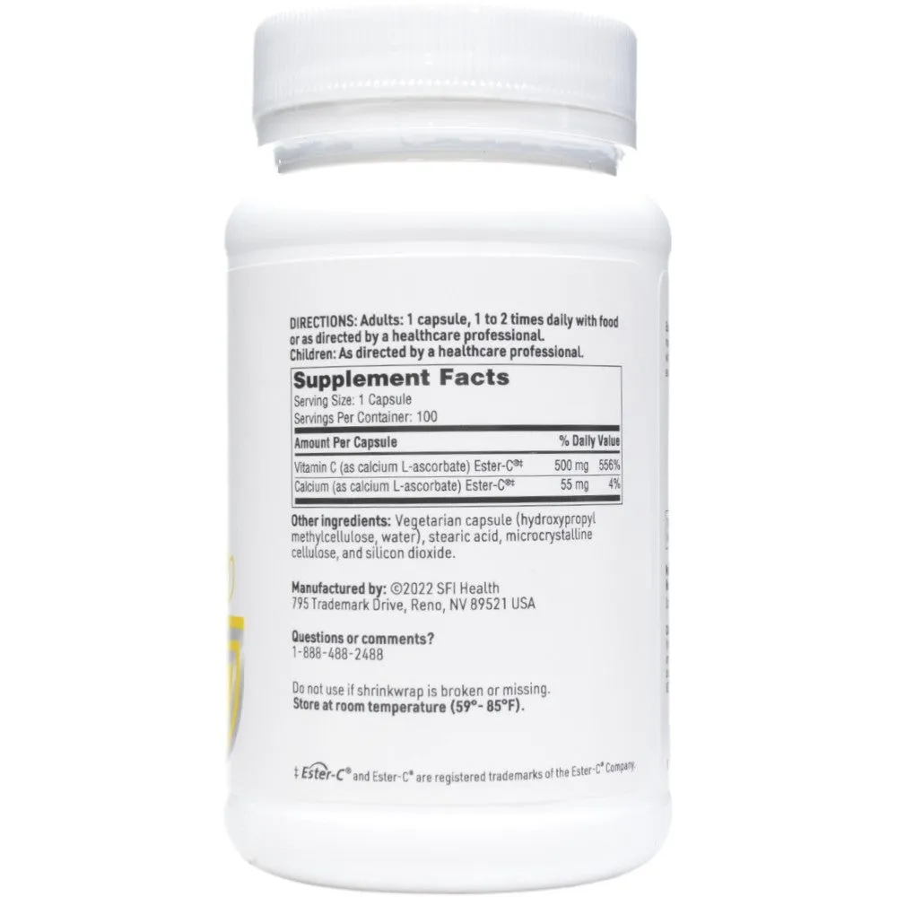 Ester-C 500 mg 100 caps by Klaire Labs/SFI Health