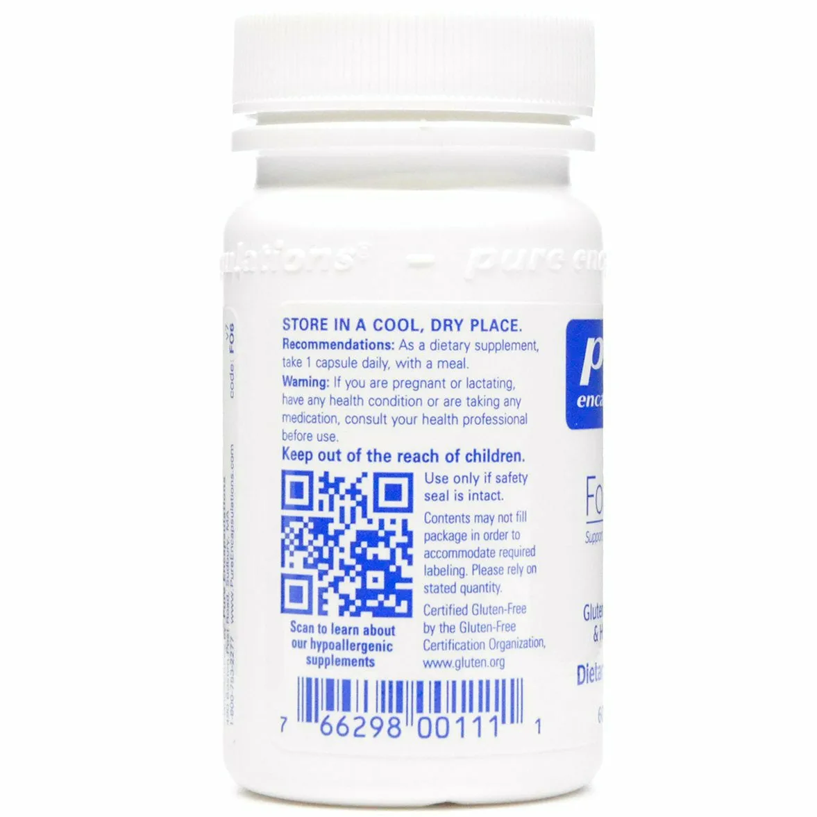 Folic Acid 800 mcg 60 vcaps by Pure Encapsulations