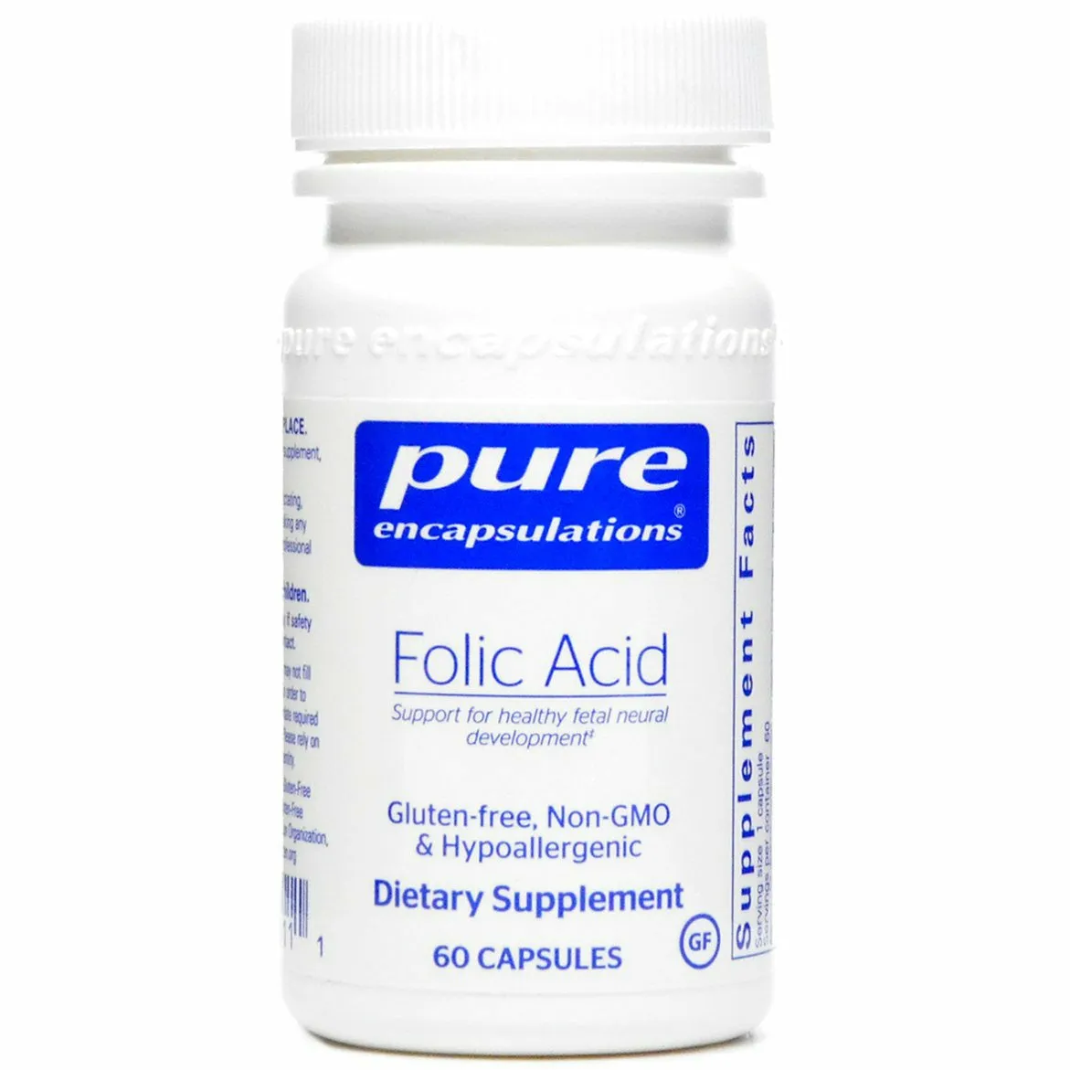 Folic Acid 800 mcg 60 vcaps by Pure Encapsulations