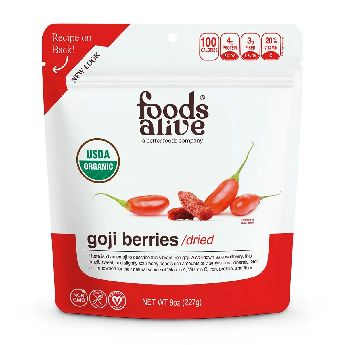 Goji Berries 8 oz by Foods Alive