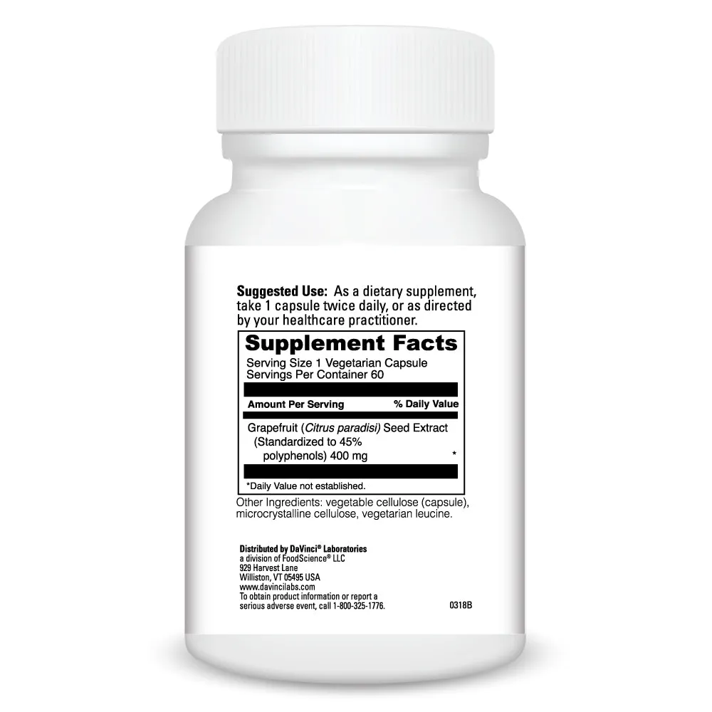 Grapefruit Seed Extract 400 mg 60 vcaps by Davinci Labs