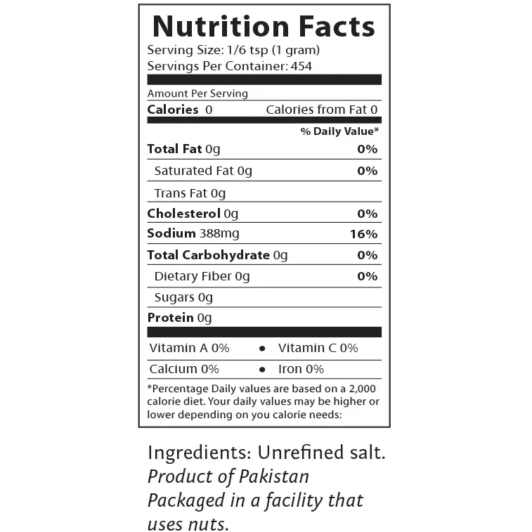 Himalayan Pink Salt 16 oz by Foods Alive