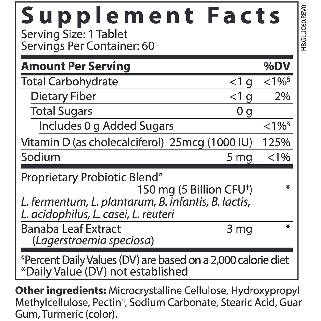 Hyperbiotics Pro-Glucose Balance Probiotic 60 tabs by Vital Nutrients