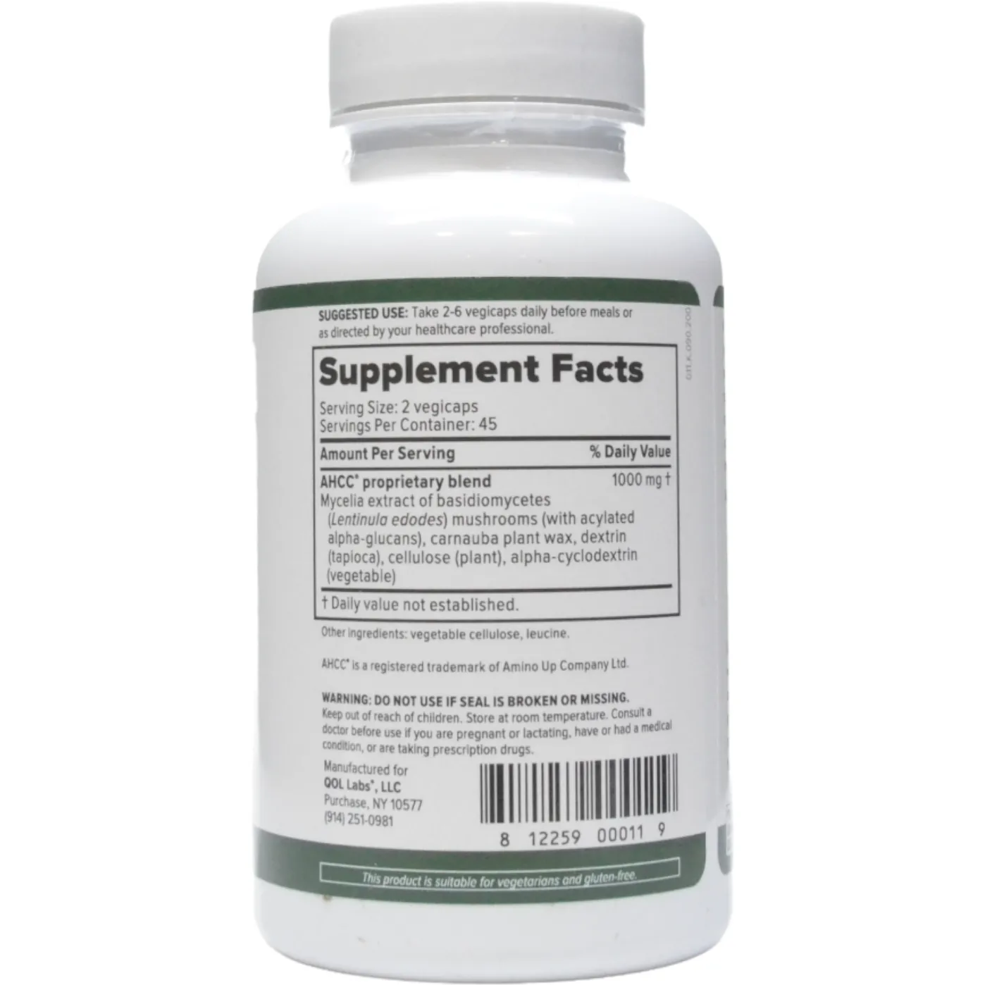 ImmunoKinoko AHCC 500 mg 60 vcaps by QOL Labs
