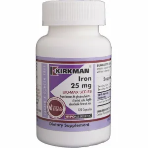Iron Bio-Max Series 25mg 120 caps by Kirkman Labs
