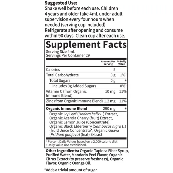 Kids Cough & Mucus Immune Syrup 3.92 fl oz by Garden of Life