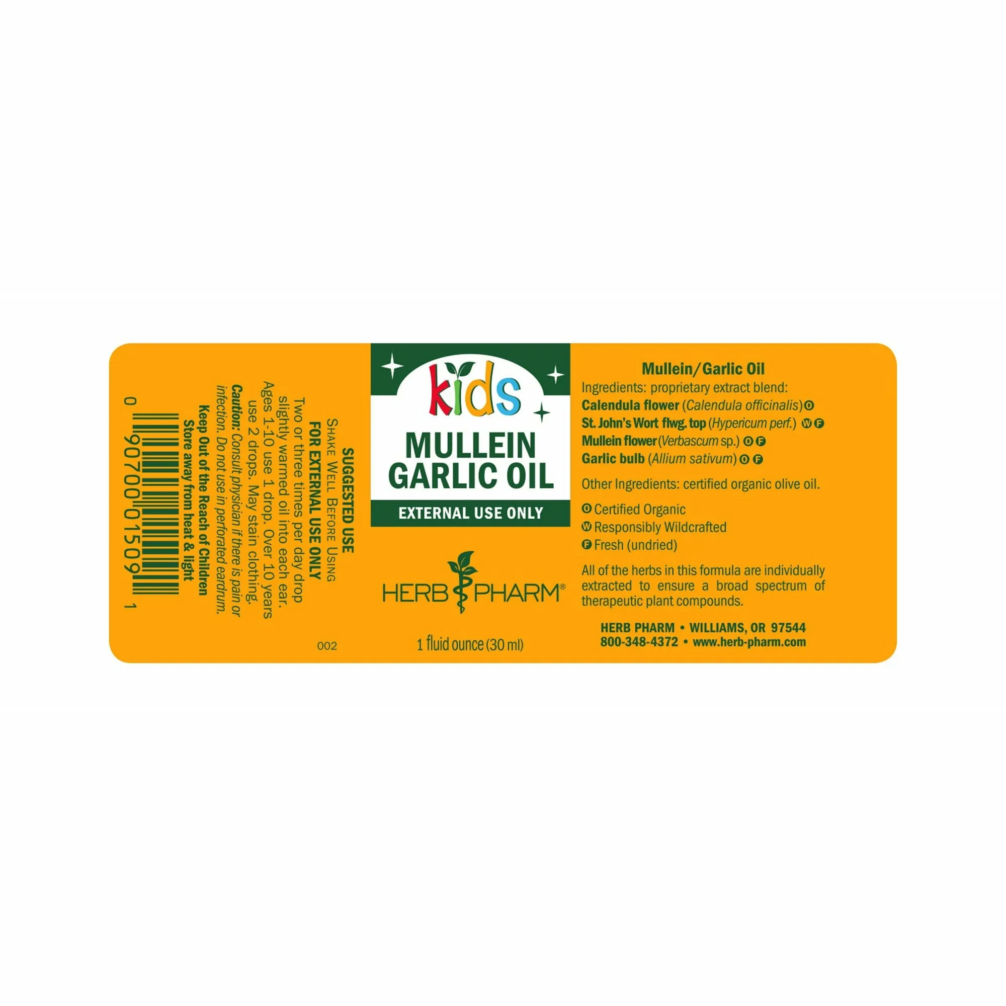 Kids Mullein Garlic Oil 1 fl oz by Herb Pharm