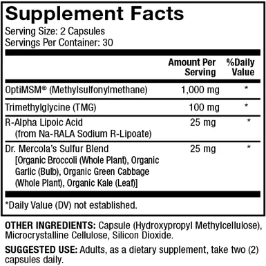 MSM Sulfur Complex 60 caps by Dr. Mercola