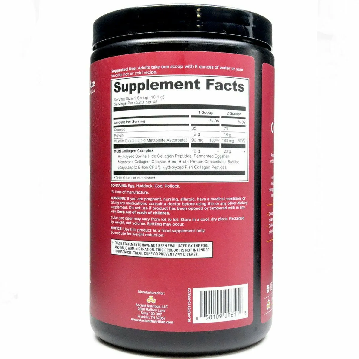 Multi Collagen Protein Powder 16 oz. by Ancient Nutrition
