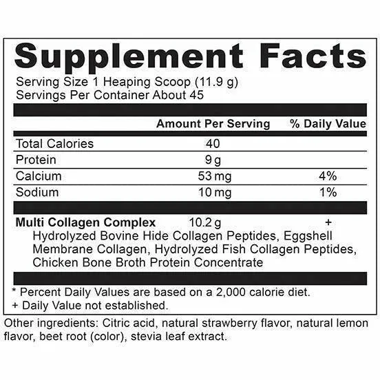 Multi Collagen Protein Straw-Lem 45 serv By Ancient Nutrition