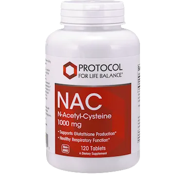 NAC 1.000mg 120 tabs by Protocol For Life Balance