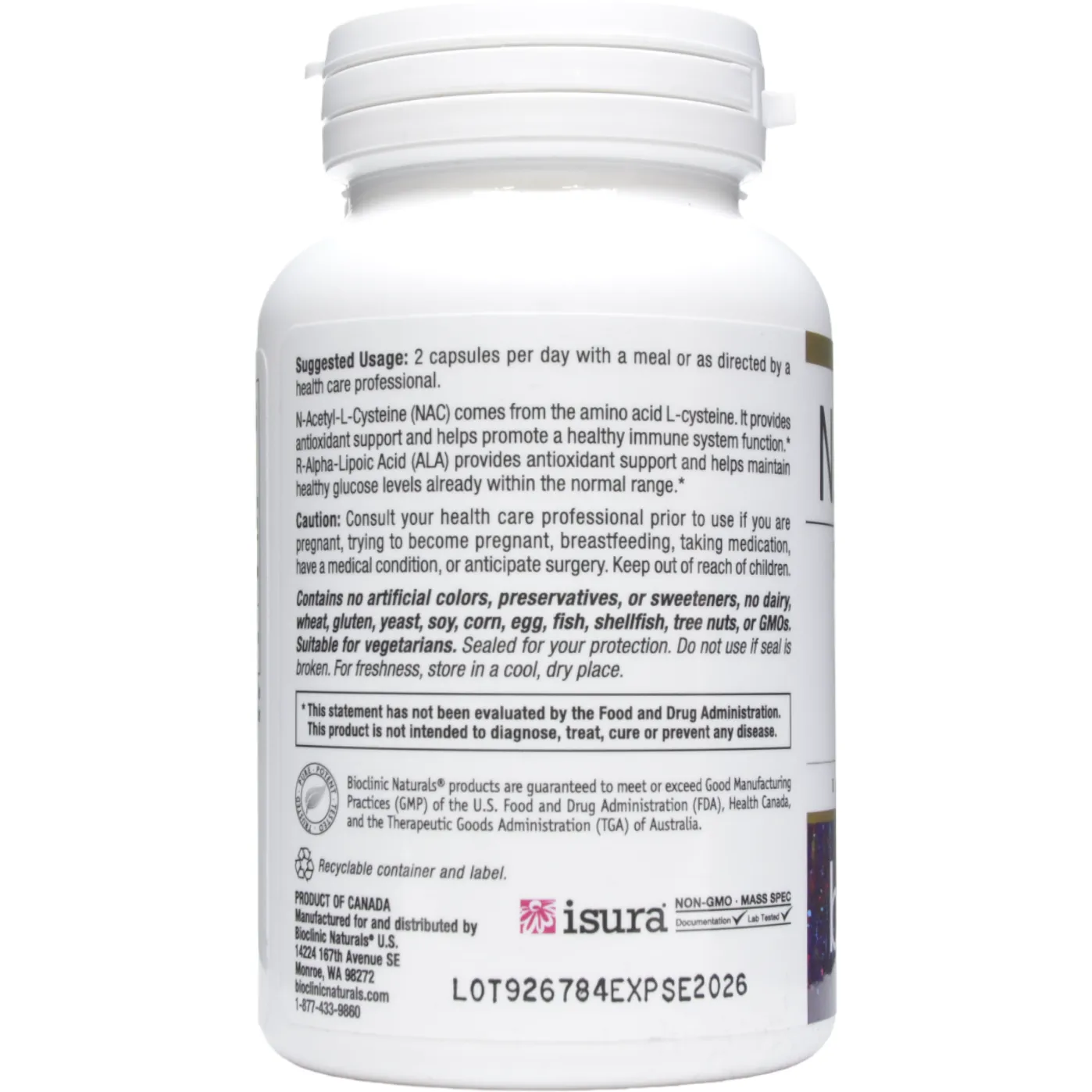 NAC & ALA 90 caps by Bioclinic Naturals