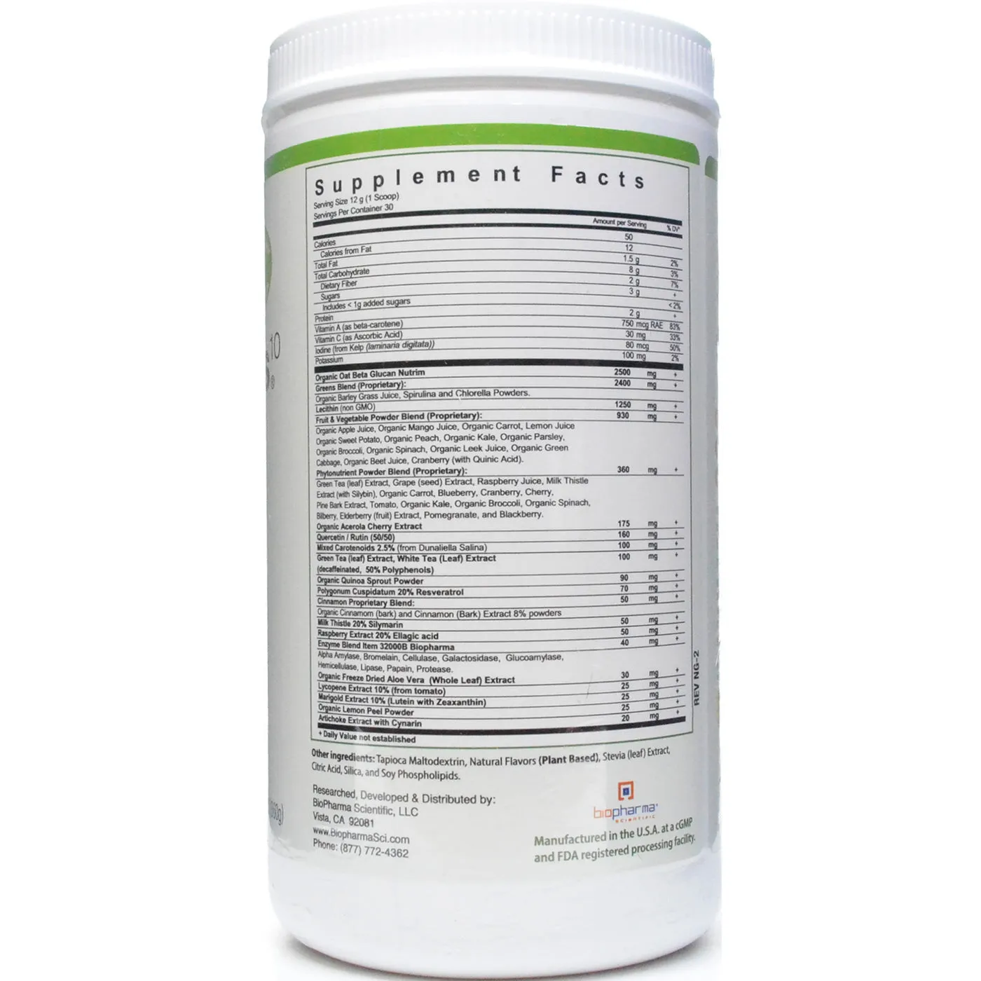 NanoGreens 10 Green Apple 12.7 oz by BioPharma Scientific