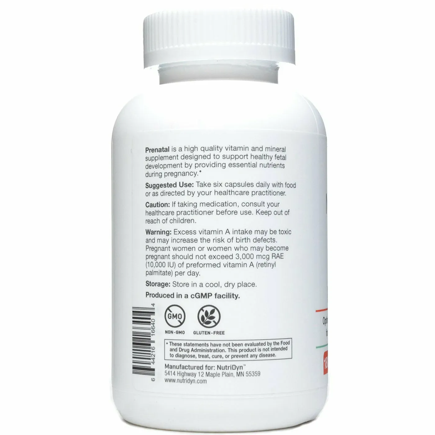 Prenatal 180 capsules by Nutri-Dyn