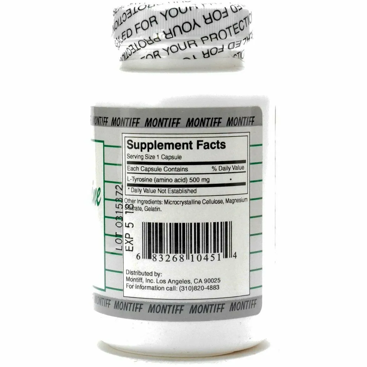 Pure L-Tyrosine 500 mg 100 caps by Montiff