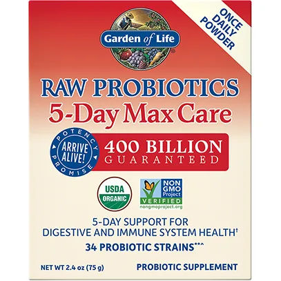 RAW Probiotics 5 Day Max Care 2.4 oz By Garden Of Life