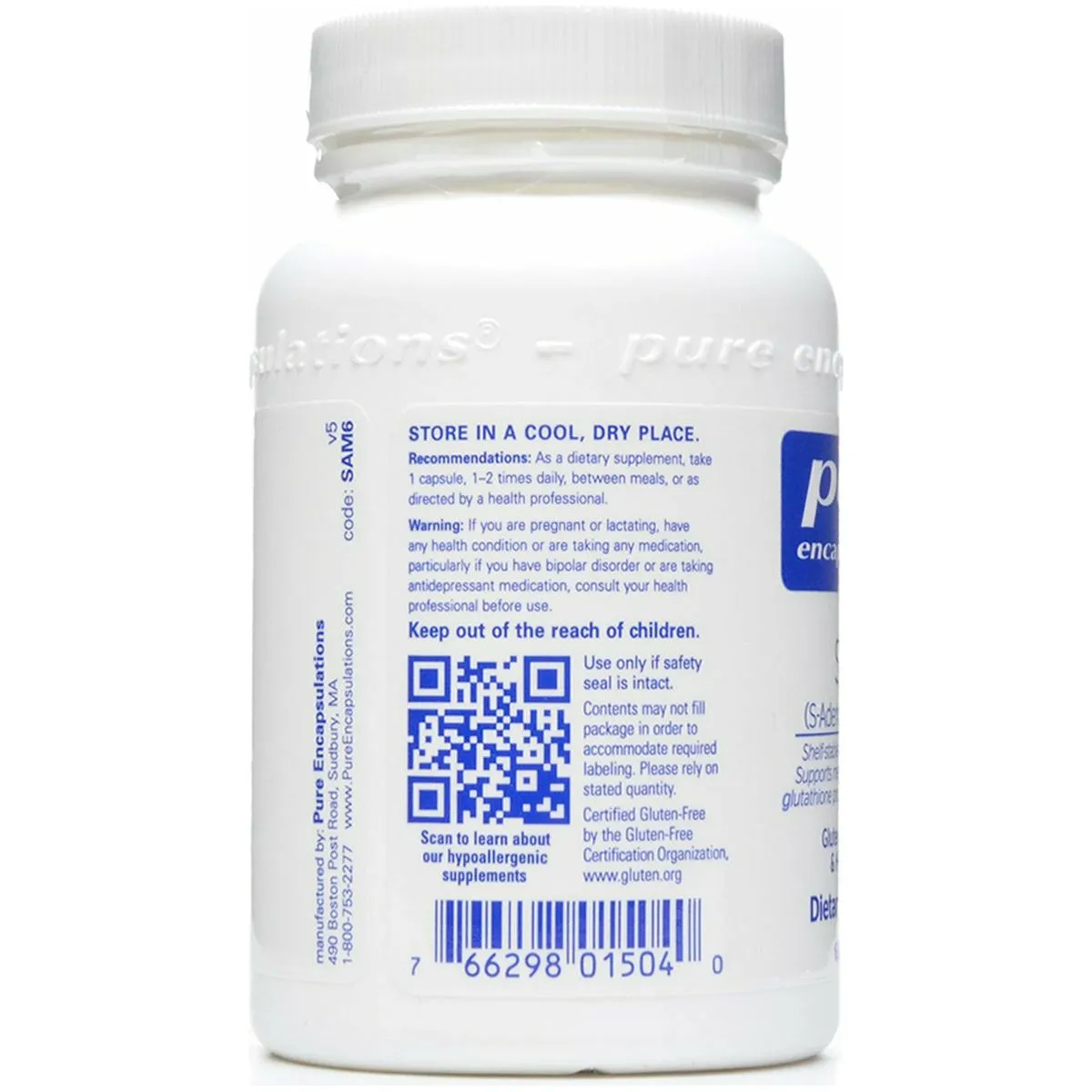 SAMe (S-Adenosylmethionine) 60 caps by Pure Encapsulations