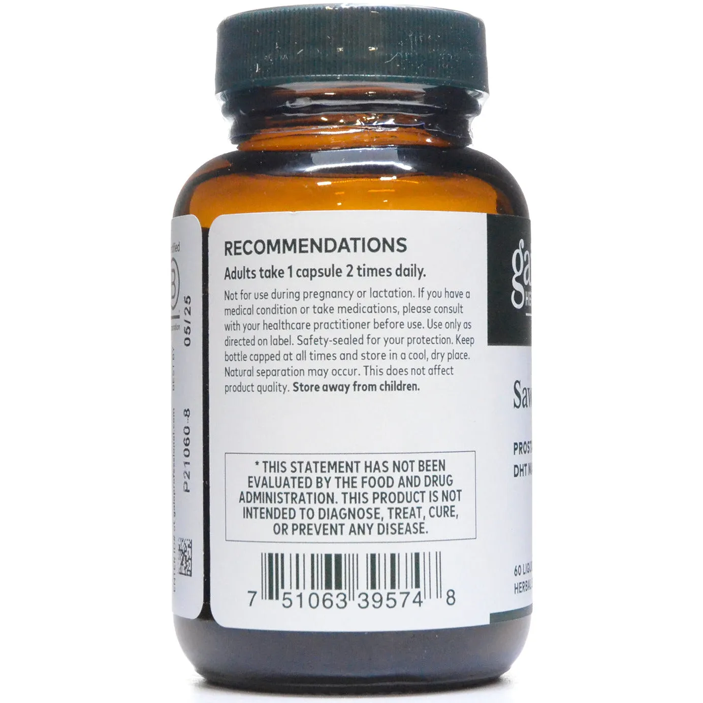 Saw Palmetto Berry 60 Liquid Phyto-Caps by Gaia Herbs