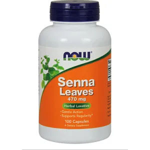 Senna Leaves 470 mg 100 caps by NOW