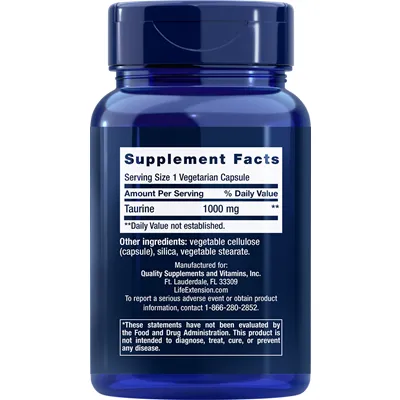 Taurine 1000 mg 90 vcaps by Life Extension