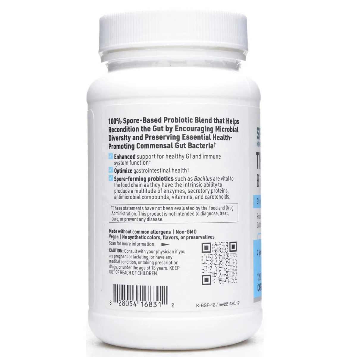 Ther-Biotic BioSpora 120 VCaps by Klaire Labs/SFI Health