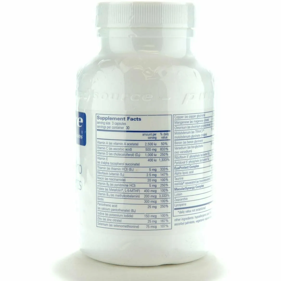 Vision Pro Nutrients 90 caps by Pure Encapsulations