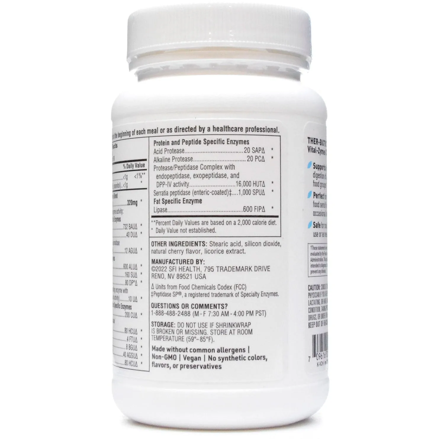 Vital-Zymes Chewable 180 Tablets by Klaire Labs/SFI Health