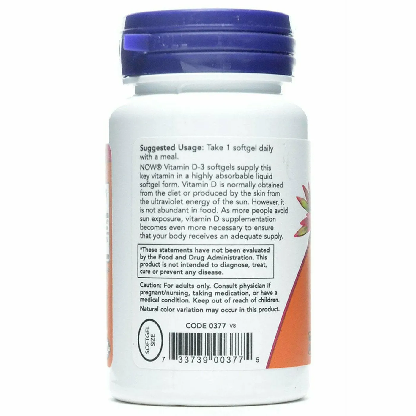 Vitamin D-3 2000 IU 240 softgels by NOW