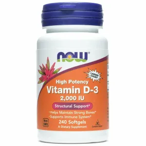 Vitamin D-3 2000 IU 240 softgels by NOW