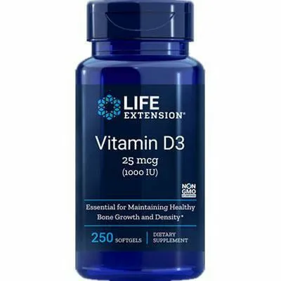 Vitamin D3 1000 IU 250 softgels by Life Extension