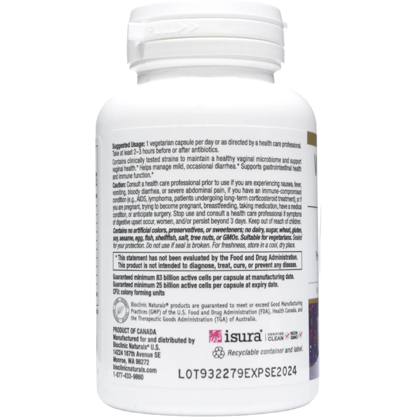 Women's Health Probiotic 30 caps by Bioclinic Naturals