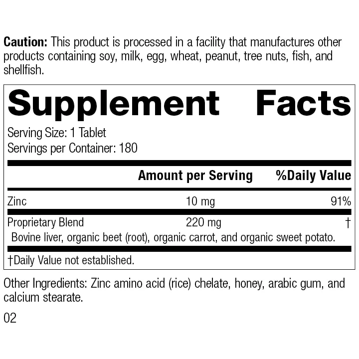 Zinc Chelate. 180 Tablets