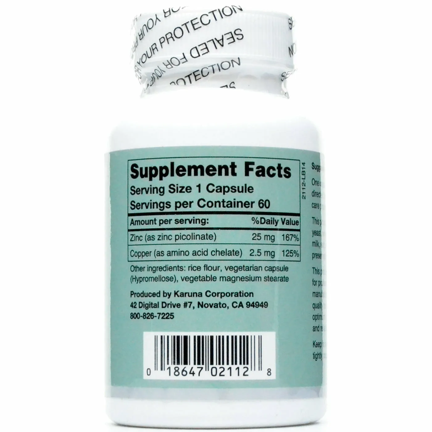 Zinc Picolinate Plus 60 capsules by Karuna
