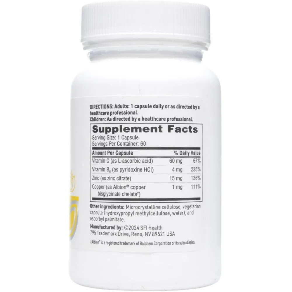 Zinc Plus 60 vcaps by Klaire Labs/SFI Health